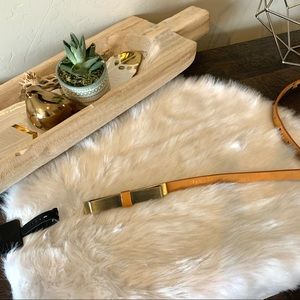 New Betsey Johnson Belt Animal Print metal bow